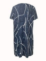  Casual Dress Women's Plus Random Print Short Sleeve Tee Dress
