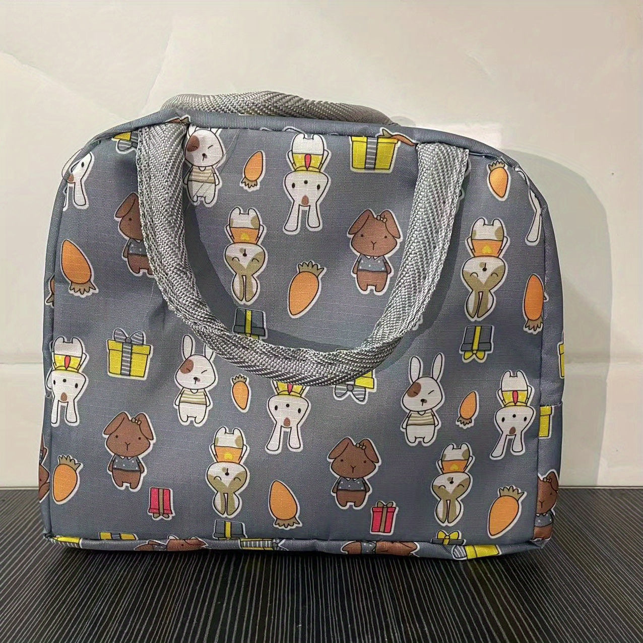 Cartoon Pattern Lunch Storage Bag Zipper Portable Insulation Satchel