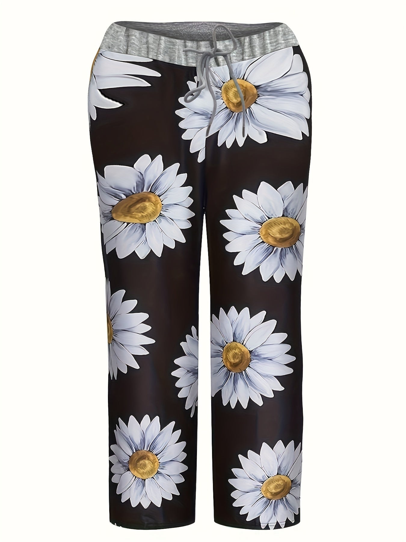  Daisy Print High Rise Casual Pants