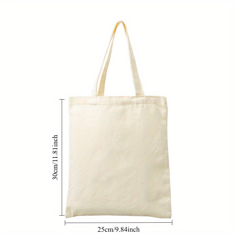 Solid Canvas Shoulder Bag Stylish Tote Bag Lightweight Handbag Diaper Storage