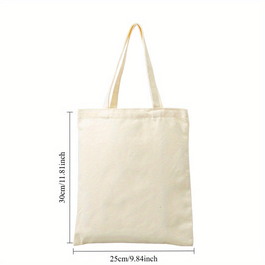 Solid Canvas Shoulder Bag Stylish Tote Bag Lightweight Handbag Diaper Storage