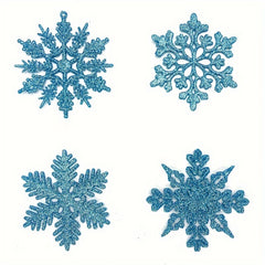 Snowflakes Christmas Decorations Glitter Powder Hanging Snowflake Decorations