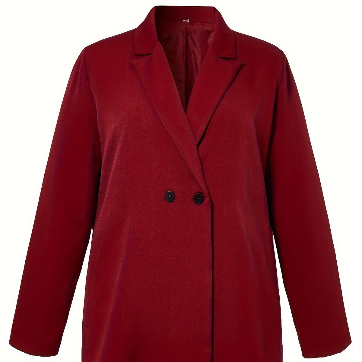  Casual Blazer Women's Plus Solid Long Sleeve Lapel Collar Workwear Bla