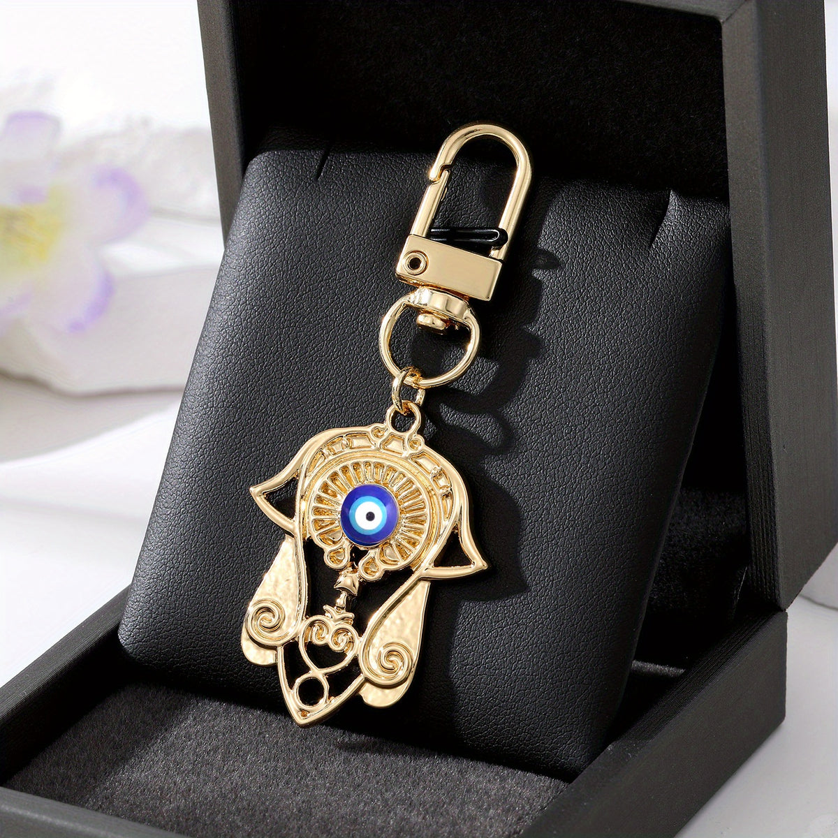 Zircon Evil Eye Keychain Fatima Bag Car Key Accessories