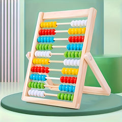Wooden Math Learning Toy Colorful Bead Puzzle Educational Gift