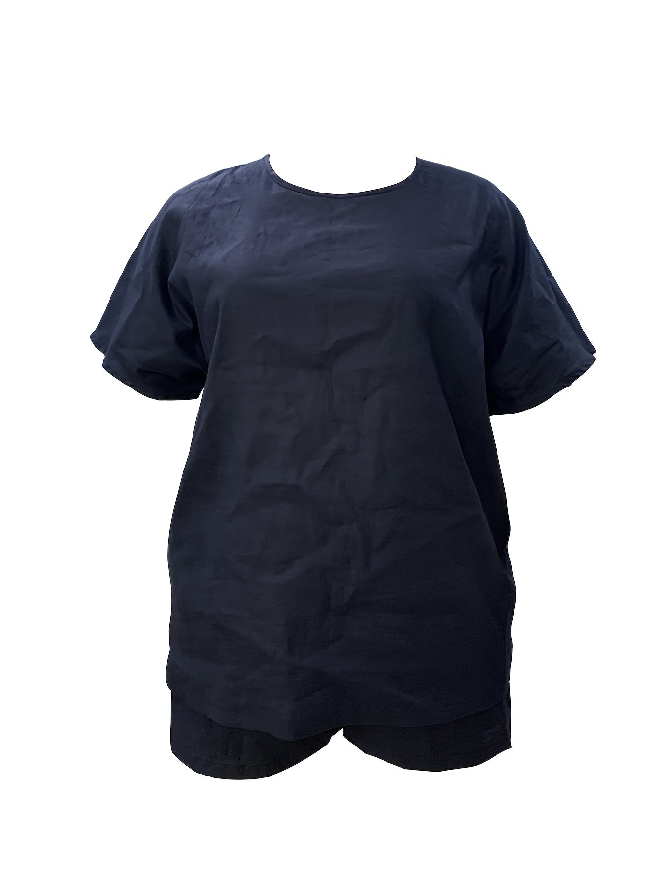  Women's Solid Tee & Shorts Set