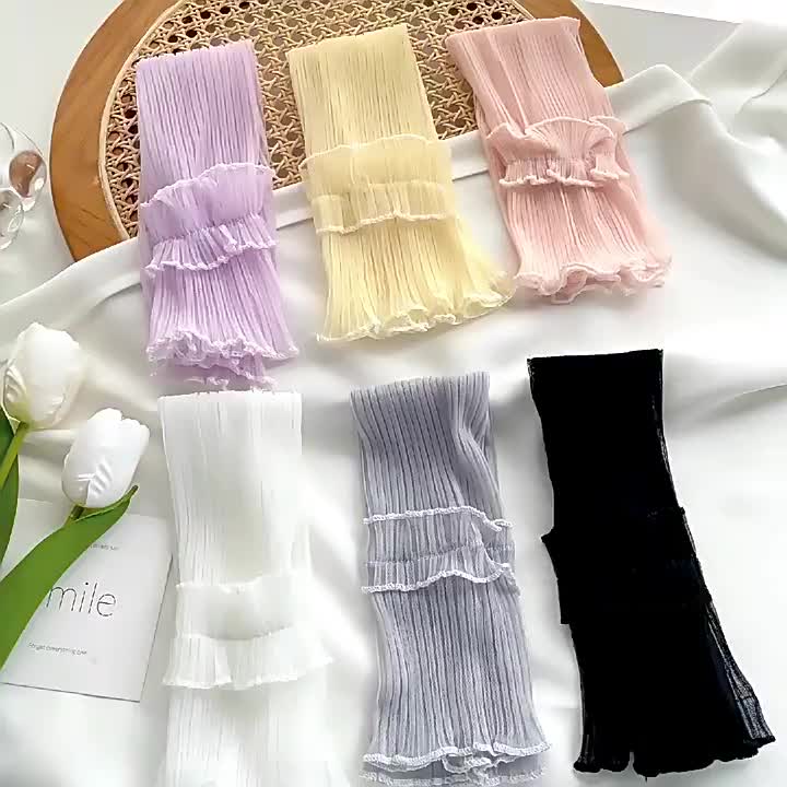Lace Ruffles Long Gloves Sunscreen UV Protection Sleeves