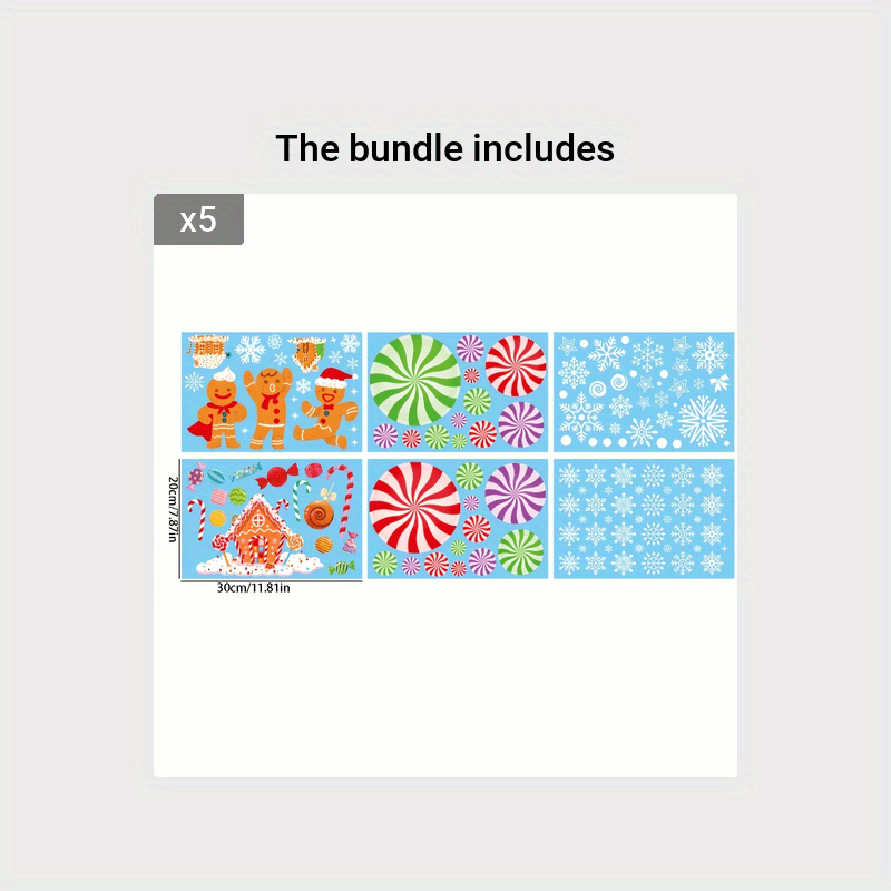 Christmas Gingerbread Man Snowman Sticker Decoration