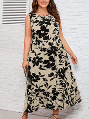  Floral Print Maxi Tank Dress