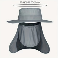 Quick Drying Sunscreen Bucket Hat With Neck Flap Wide Brim Sun Hat
