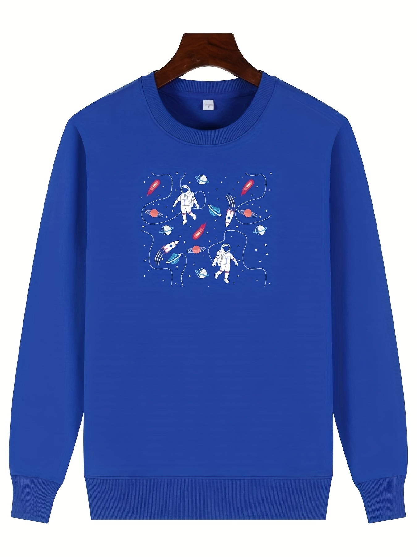 Girls Futuristic Astronauts Sweatshirt Crew Neck Top