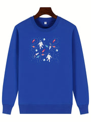 Girls Futuristic Astronauts Sweatshirt Crew Neck Top