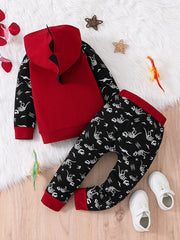 Boys Dino Hoodie & Jogger Set, Kids Clothes
