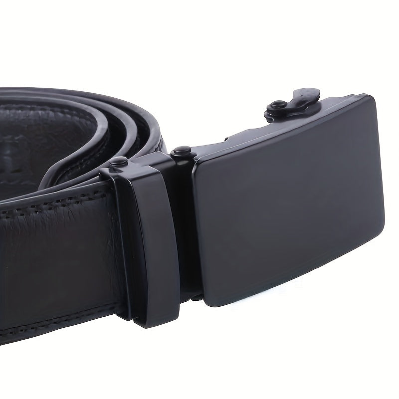 Men's Automatic Buckle Slider Belt Business Casual Leather Belt