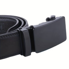 Men's Automatic Buckle Slider Belt Business Casual Leather Belt