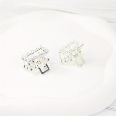 4pcs Silvery Mini Hair Claw with Faux Pearl Ponytail Holder