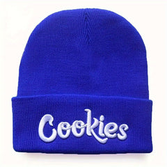 Letter Embroidery Cotton Beanie Solid Knit Hat Hip Hop Unisex Couple Skull Hats