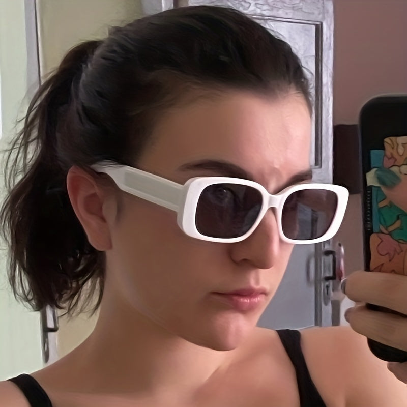 Vintage Rectangle Frame Sunglasses UV Protection