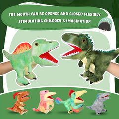 Realistic Dinosaur Hand Puppets Soft Plush Toy Set for Kids