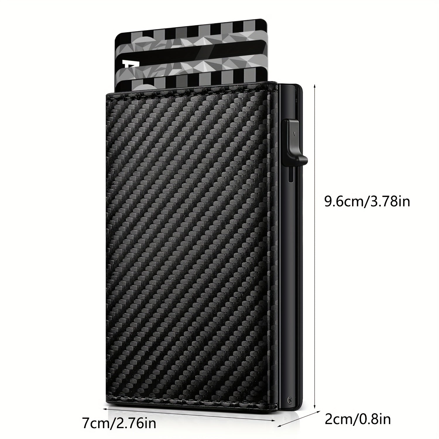 Men's Carbon Fiber RFID Blocking Card Holder with Zipper Coin Purse