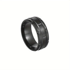 Men's Stainless Steel Single Ring Vacuum Plated Casual Jewelry