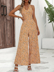 Boho Floral Wide Leg Jumpsuit for Women