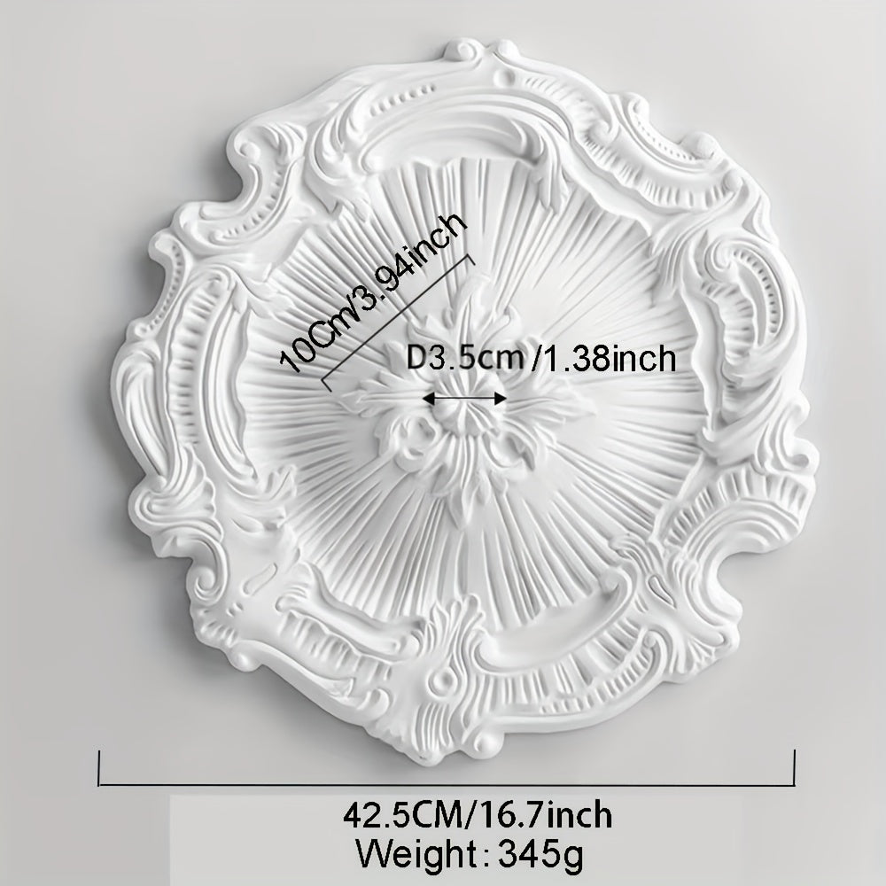 Modern Carved Round Gypsum Ceiling Lamp Holder