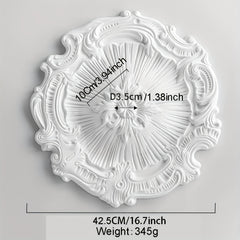 Modern Carved Round Gypsum Ceiling Lamp Holder