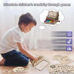 Wooden Music Box Puzzle Kit - DIY Mechanical Model