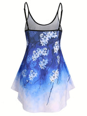  Boho Ombre Floral Print Cami Top