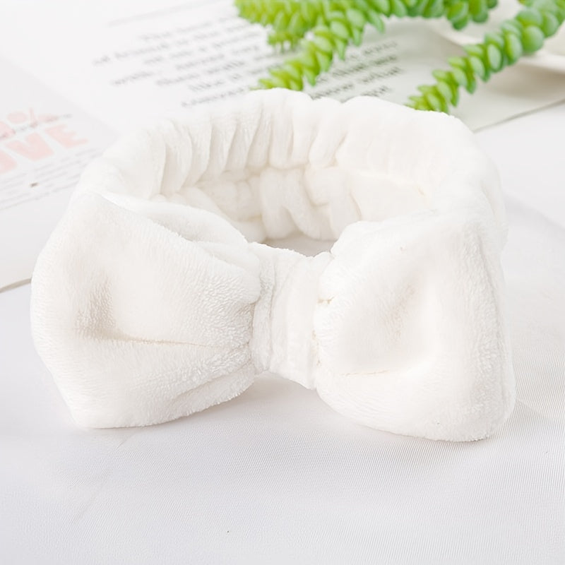 Soft Coral Fleece Spa Headband for Women Girls Skincare Shower