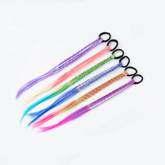 6pcs Girls Colorful Braids Hair Extensions Ponytail Accessories
