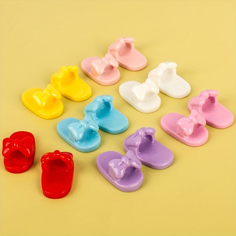 Mini Doll Bow Slippers Decoration for Dollhouse