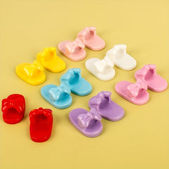 Mini Doll Bow Slippers Decoration for Dollhouse