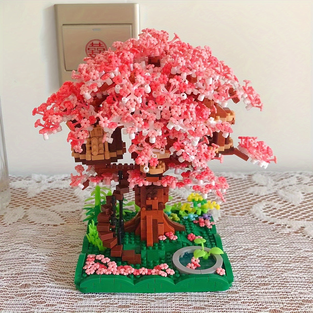 Mini Cherry Bonsai Tree Building Set - Mini Blocks Sakura Tree House Kit