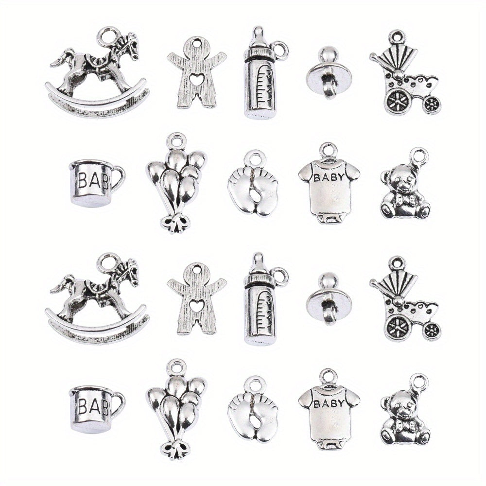 100Pcs Newborn Baby Charms for Jewelry Making DIY