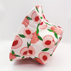 Pink Peach Print Bucket Hat Reversible Sunscreen Basin Hat