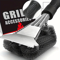Grill Brush & Scraper 45 Barbecue Triple S BBQ Cleaner Safe Wire Bristles