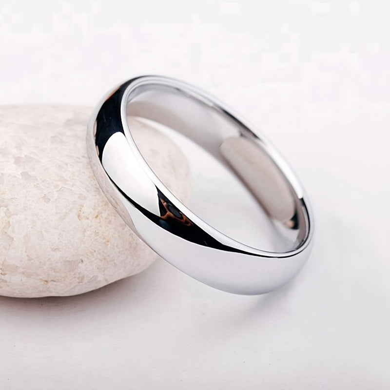 Men's Silver Stainless Steel Ring Wedding Bands Couple's Faux Jewelry