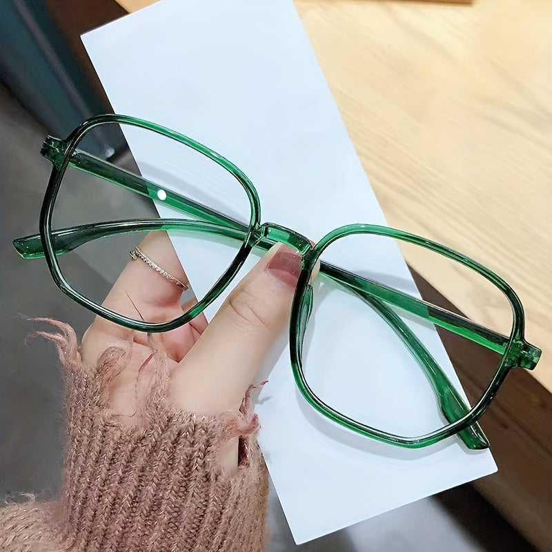 Clear Lens Glasses Geometric Frame Eyeglasses Anti Light Eyewear