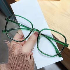 Clear Lens Glasses Geometric Frame Eyeglasses Anti Light Eyewear
