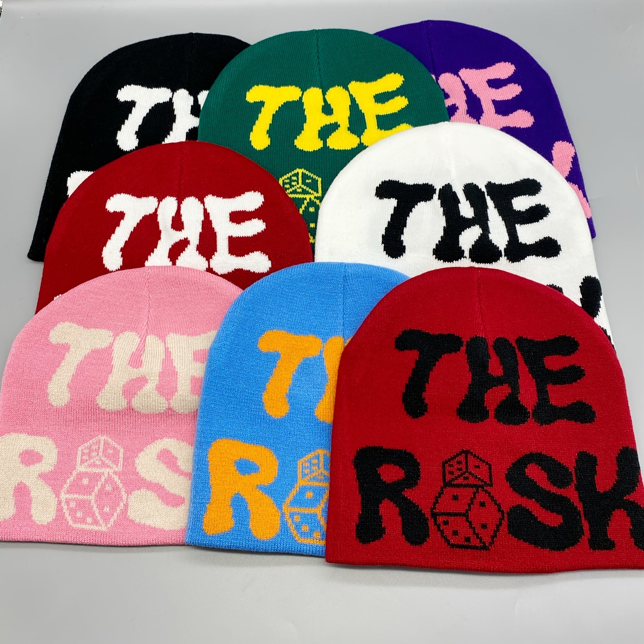 Alphabet Dice Jacquard Knit Beanie Unisex Beanie