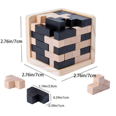 3D Wooden Puzzles IQ Toy 54T Cube Educational Toys For Kids