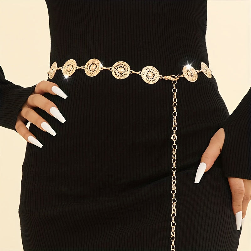 Boho Hollow Out Waist Chain Decorative Belly Chain Dress Girdle