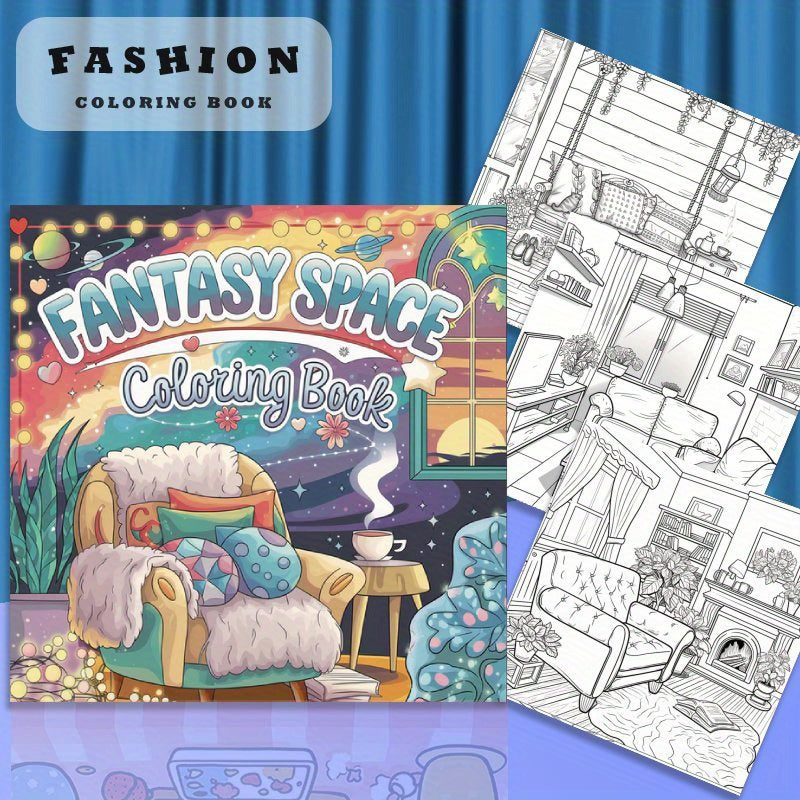 Fantasy Space Coloring Book for Adults - 22 Pages