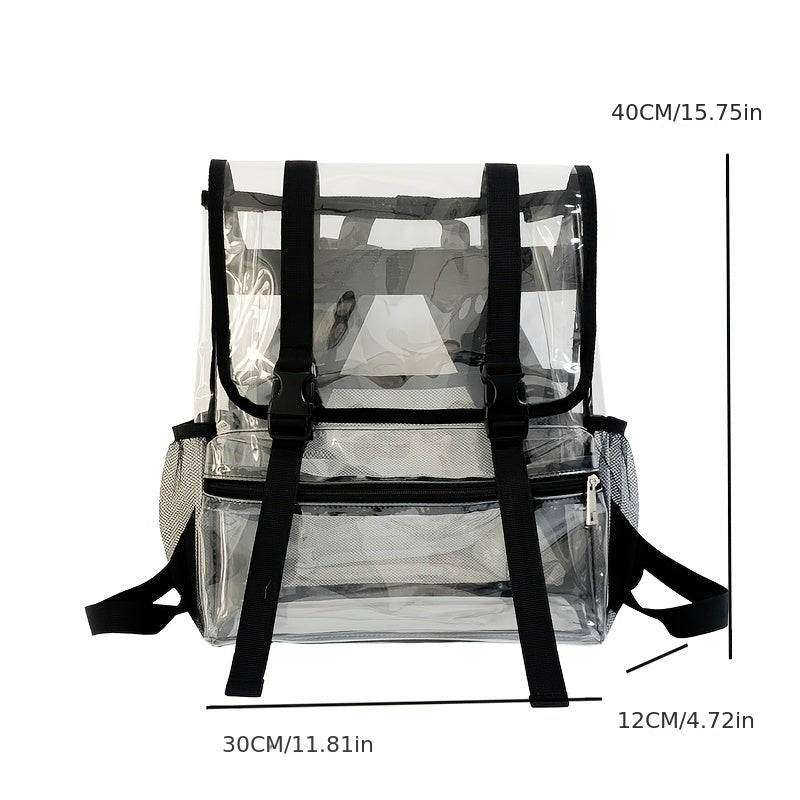 Large Capacity Transparent Backpack Travel Rucksack Stylish School Bag