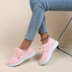 Women's Leisure Running Shoes Flying Woven Casual Walking Shoes