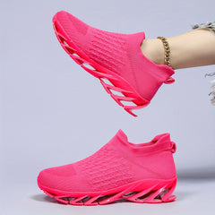 Women's Non-slip Breathable Running Shoes, Slip-on Blade Athletic Sneakers
