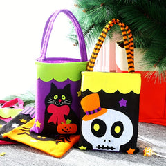 Halloween Print Tote Bag Trick Or Treat Candy Bag Reusable Storage Basket