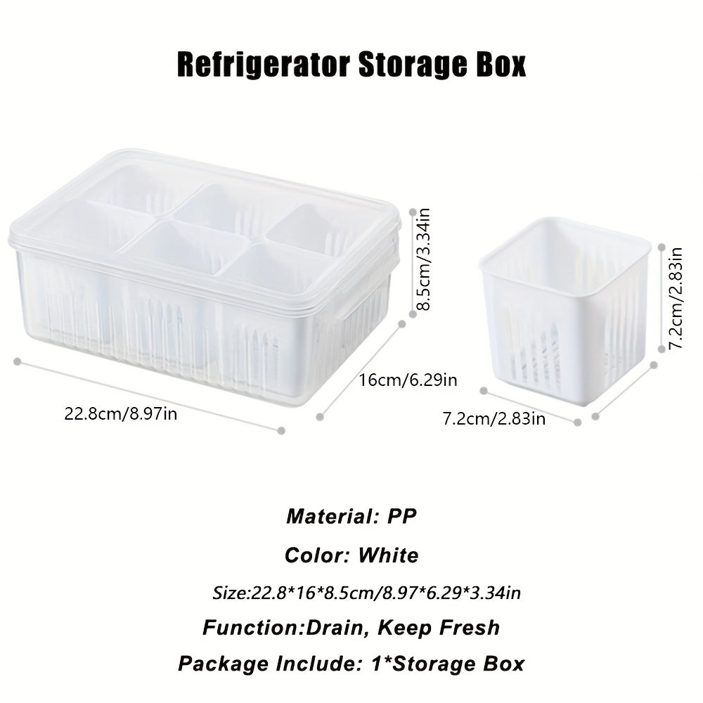 Refrigerator Storage Box 6 Grids Fridge Organizer